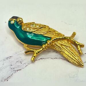 1980s Avon enamel parrot brooch